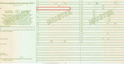 Dónde encontrar el VIN en el permiso de circulación alemán parte 1 - vista previa de la foto