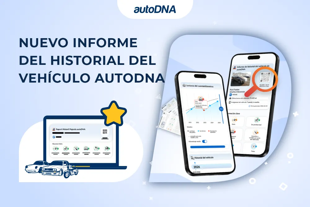 Nuevo informe del historial del vehículo autoDNA